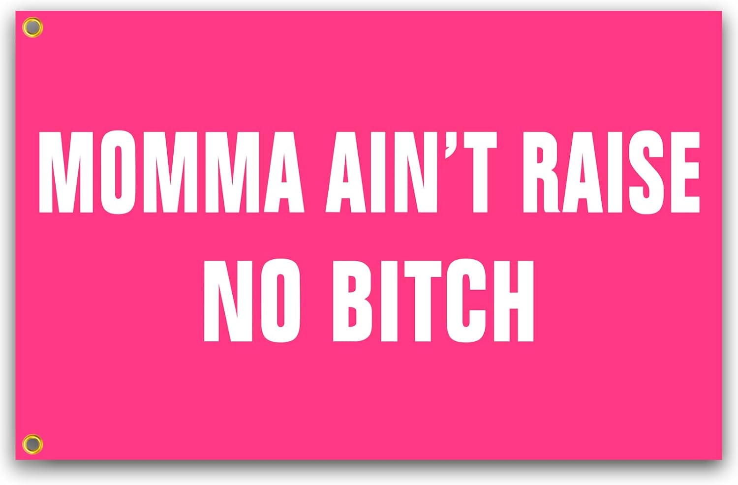 siixoi Momma Aint Raise No Bitch Flag 3x5 Ft Funny Pink Man Cave Wall Flag for Room Teen Girls Indoor Bedroom and College Dorm Wall Decor Banner Tapestry Gifts