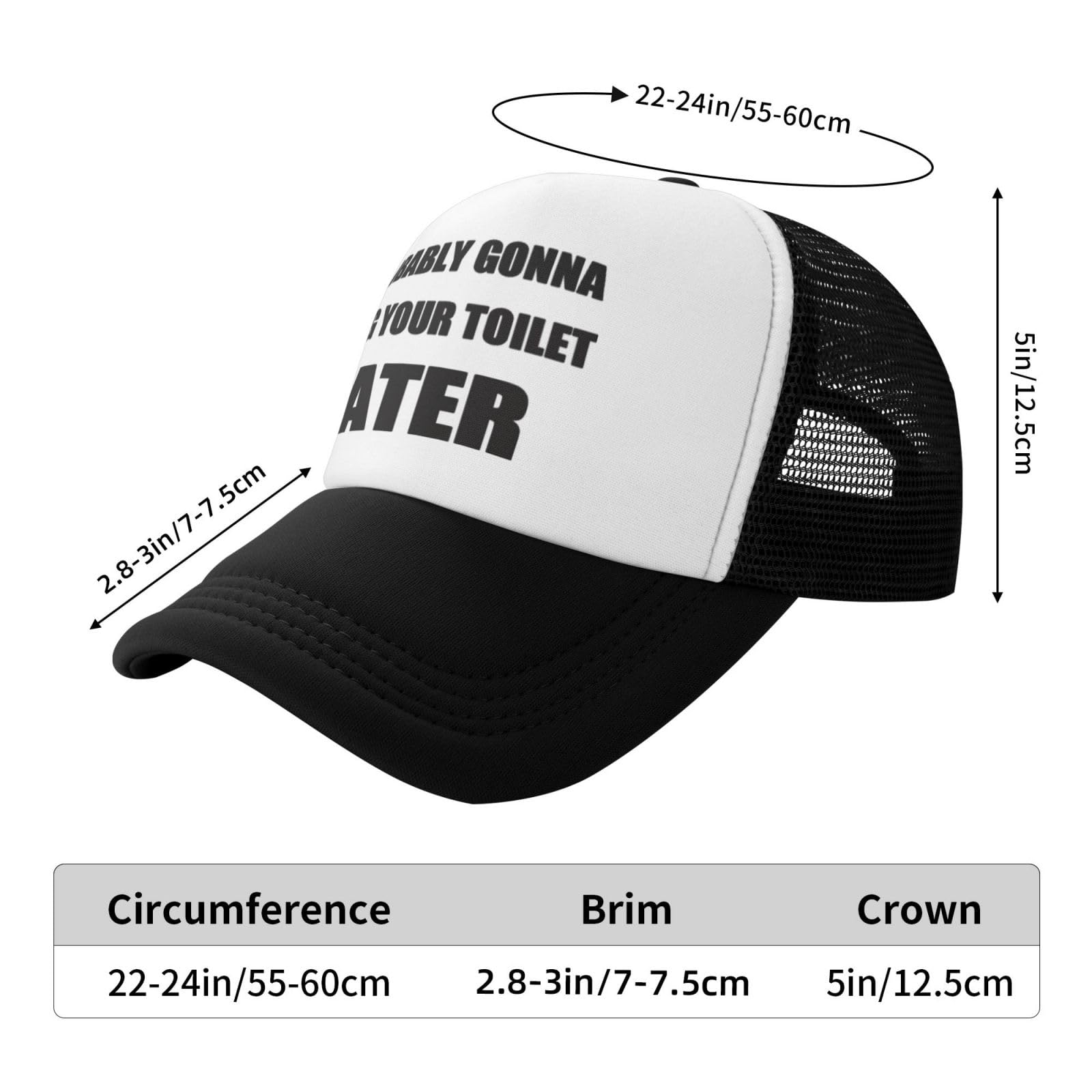 Funny Trucker Hats-Lightweight and Breathable Polyester Mesh Baseball Cap, Adjustable Fit Fishing Black Hat