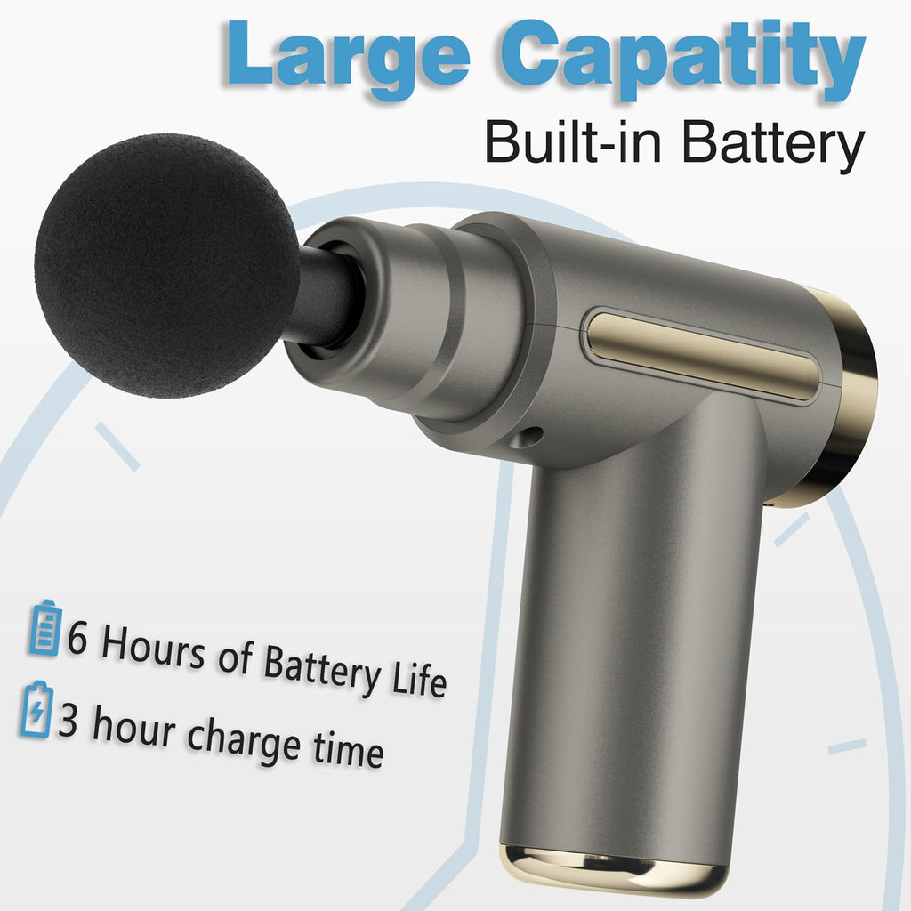 AS SEEN ON TIKTOK Massage Gun Deep Tissue for Pain Relief with 4 Massage Heads & 6 Speeds, Electric Mini Handheld Body Massager for Any Pain Relief, Best Gifts for Dad and Mom