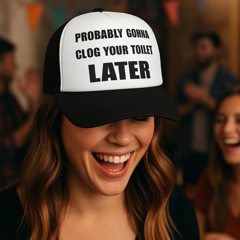 Funny Trucker Hats-Lightweight and Breathable Polyester Mesh Baseball Cap, Adjustable Fit Fishing Black Hat
