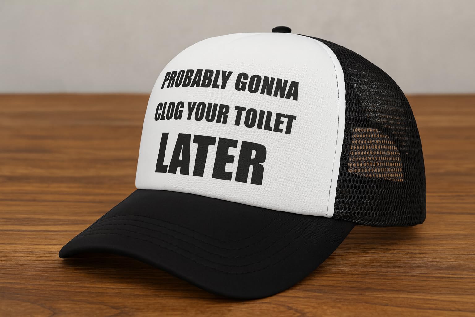 Funny Trucker Hats-Lightweight and Breathable Polyester Mesh Baseball Cap, Adjustable Fit Fishing Black Hat