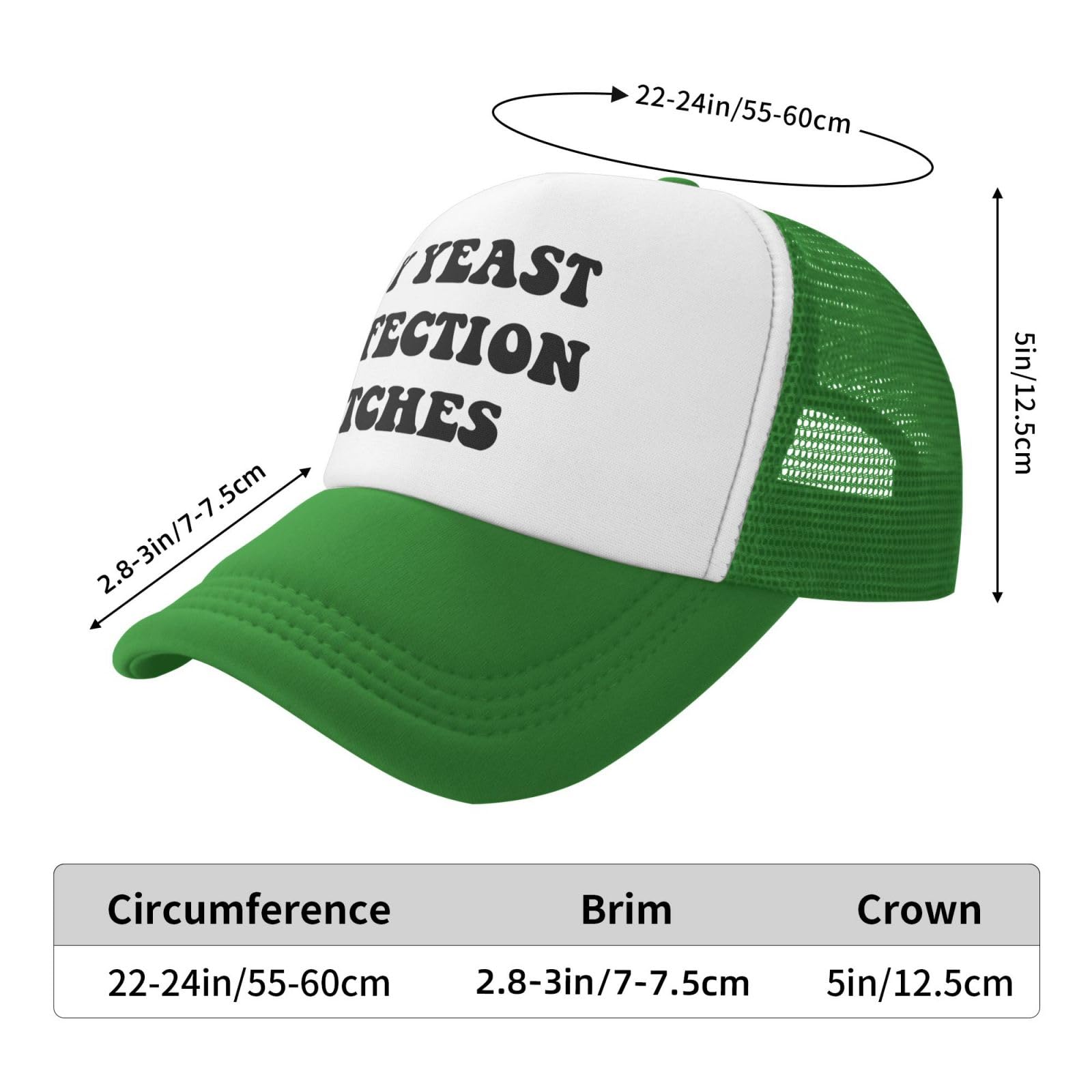 My Yeast Infection Itches Funny Gag Trucker Hat for Adult Humor Adjustable Mesh Sport Baseball Caps for Women Men Black