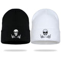 Embroidered Beanie for Men Women Stretch Knited Winter Hat Warm Cuffed Skeleton Hat Skull Cap