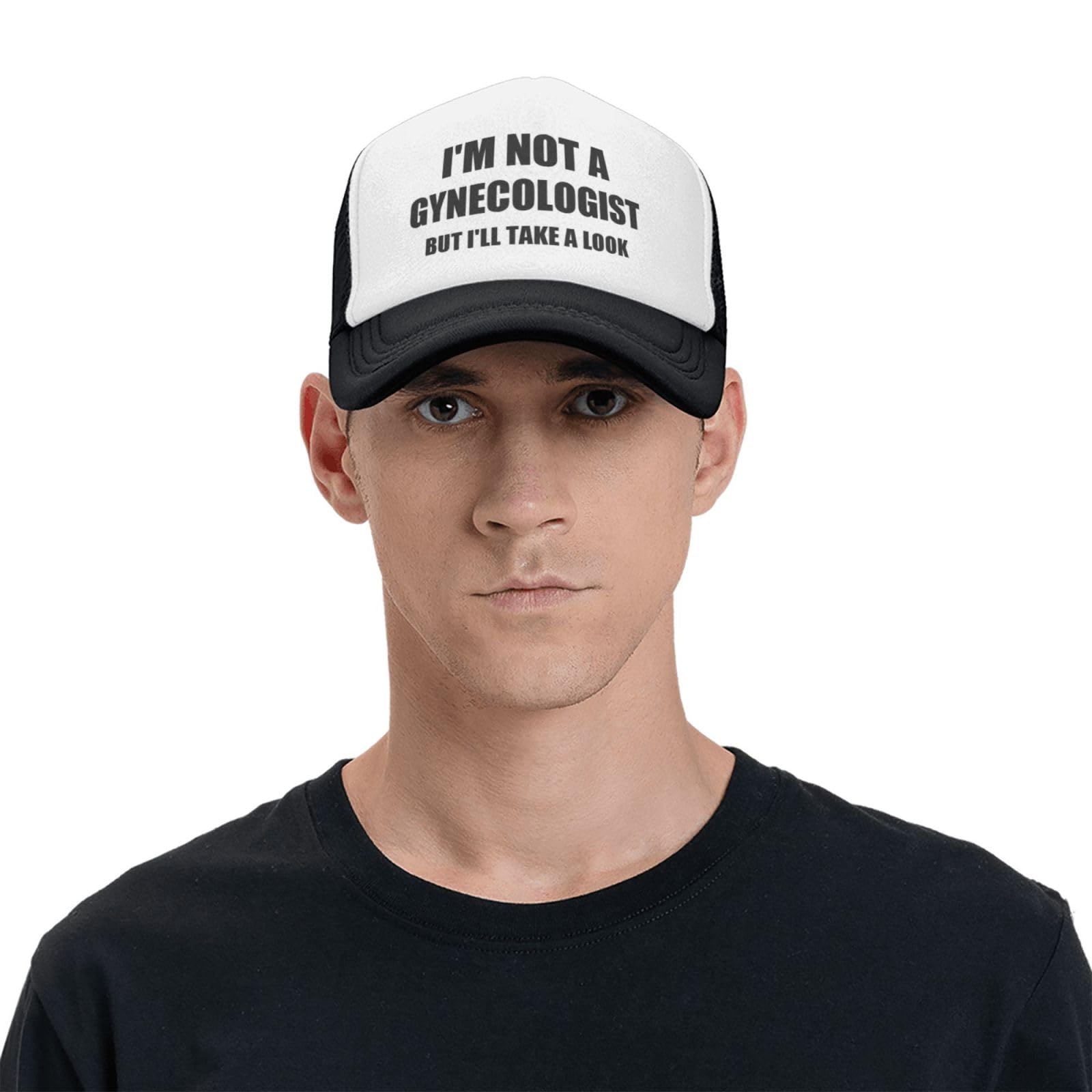 Funny Trucker Hats-Lightweight and Breathable Polyester Mesh Baseball Cap, Adjustable Fit Fishing Black Hat