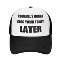 Funny Trucker Hats-Lightweight and Breathable Polyester Mesh Baseball Cap, Adjustable Fit Fishing Black Hat