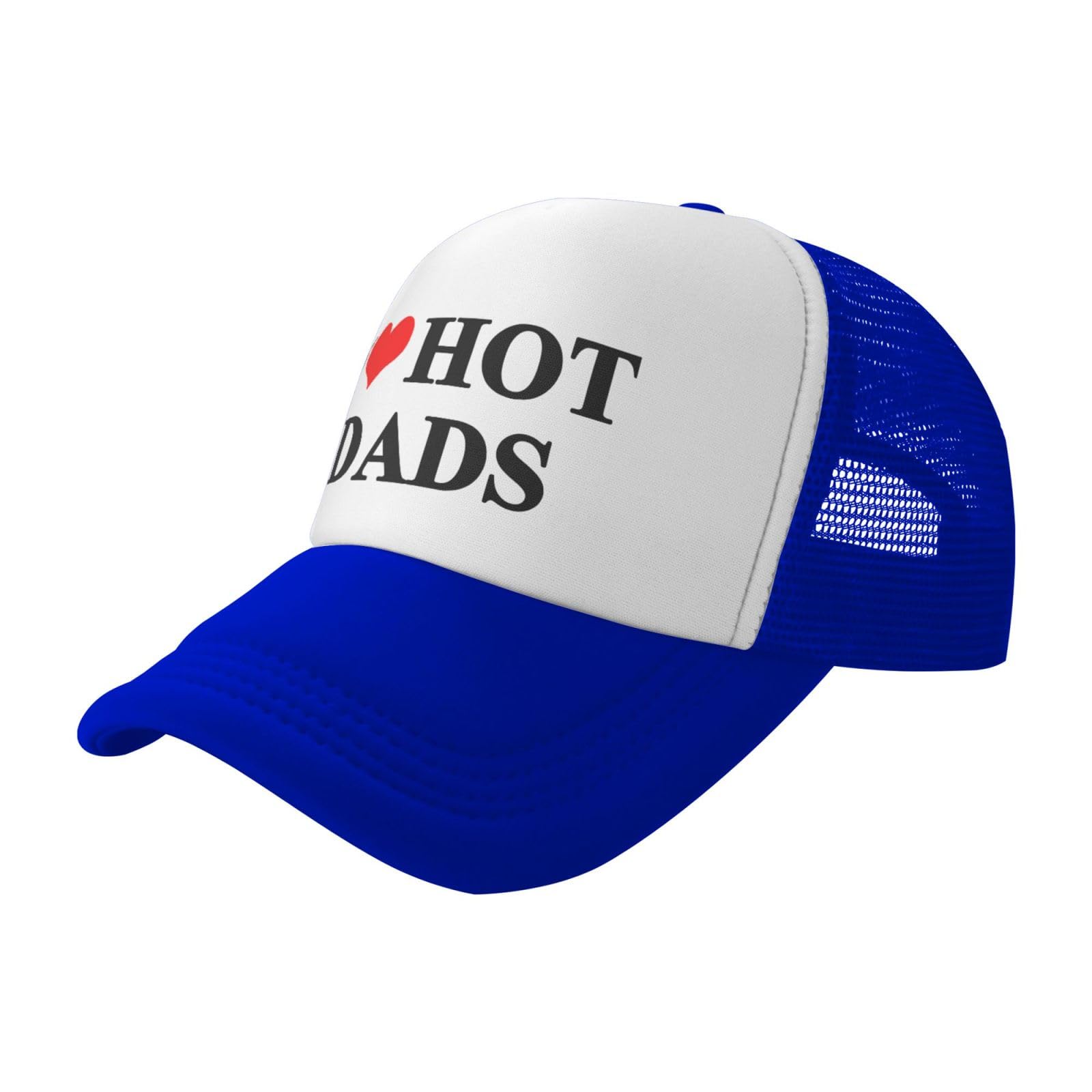 I Love Heart Hot Dads Funny Gag Trucker Hat for Adult Humor