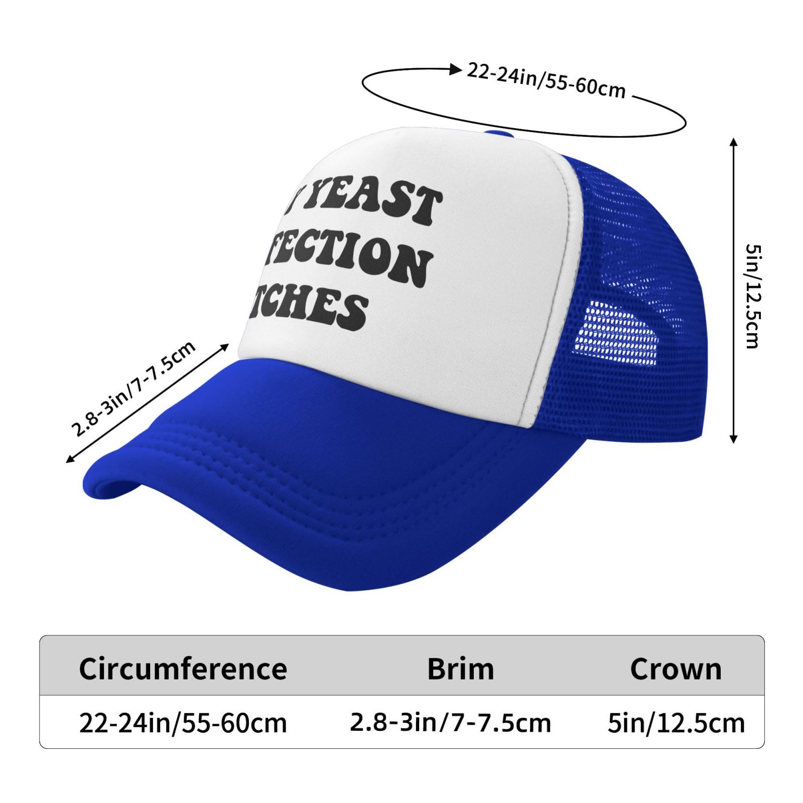 My Yeast Infection Itches Funny Gag Trucker Hat for Adult Humor Adjustable Mesh Sport Baseball Caps for Women Men Black