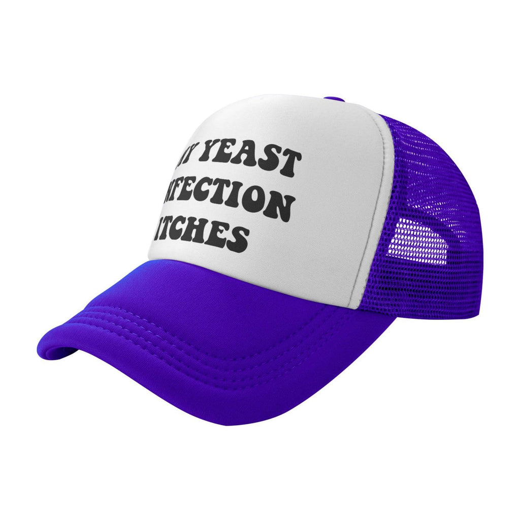 My Yeast Infection Itches Funny Gag Trucker Hat for Adult Humor Adjustable Mesh Sport Baseball Caps for Women Men Black