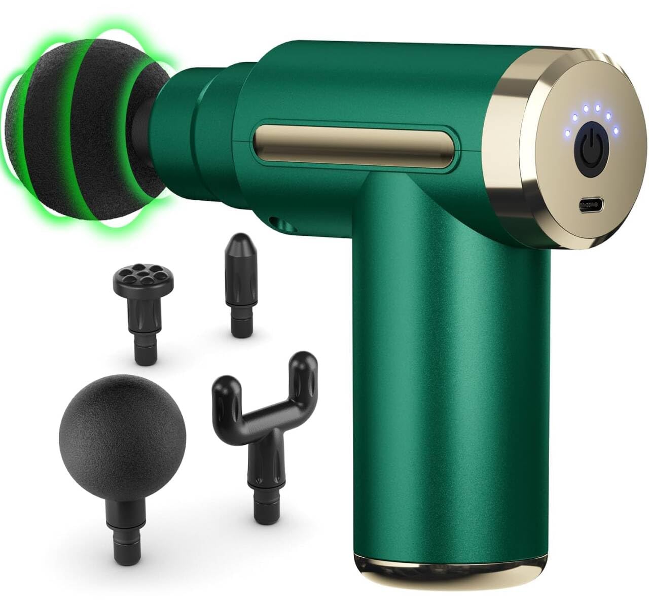 AS SEEN ON TIKTOK Massage Gun Deep Tissue for Pain Relief with 4 Massage Heads & 6 Speeds, Electric Mini Handheld Body Massager for Any Pain Relief, Best Gifts for Dad and Mom