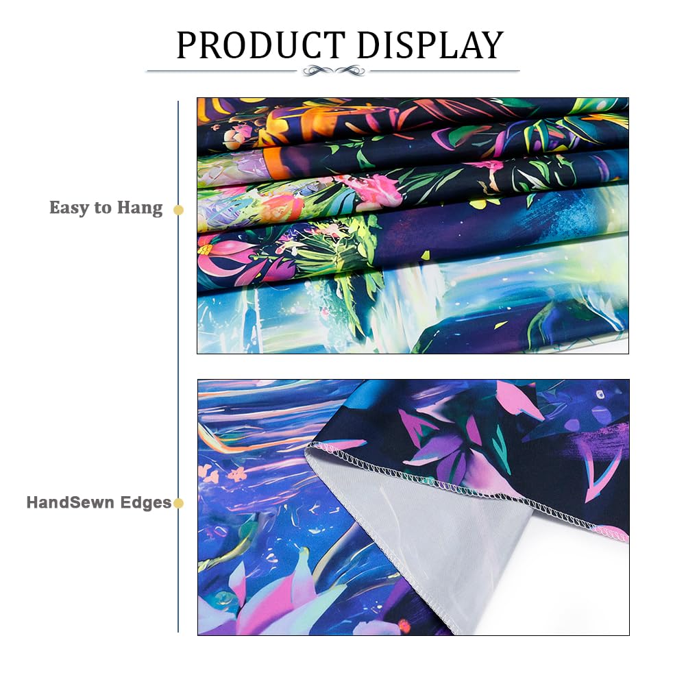 Heopapin Blacklight Magical Forest Tapestry UV Reactive Waterfall Plants Flower Tapestries Glow in Blacklight Fantasy Landscape Wall Hanging Decor for Home 59.1L x 51.2W