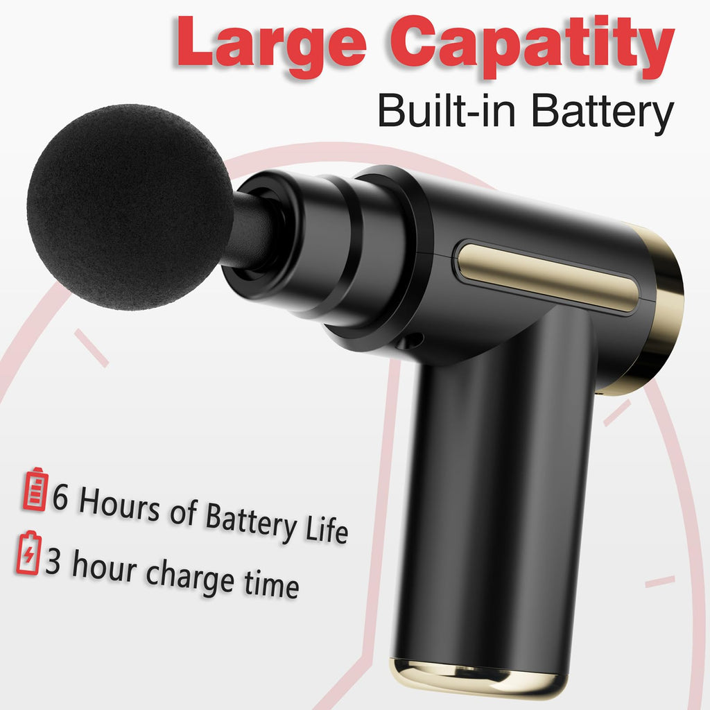 AS SEEN ON TIKTOK Massage Gun Deep Tissue for Pain Relief with 4 Massage Heads & 6 Speeds, Electric Mini Handheld Body Massager for Any Pain Relief, Best Gifts for Dad and Mom