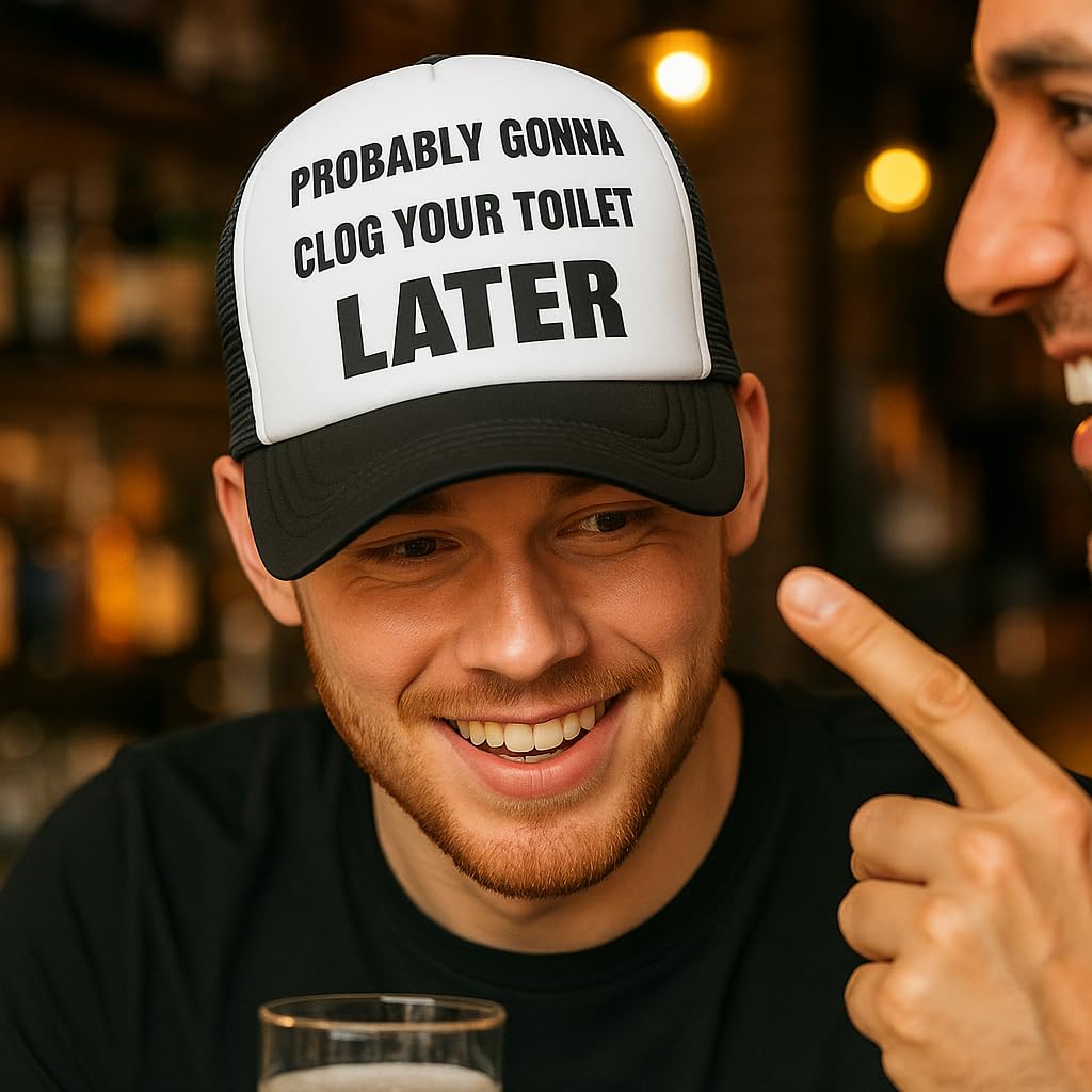 Funny Trucker Hats-Lightweight and Breathable Polyester Mesh Baseball Cap, Adjustable Fit Fishing Black Hat