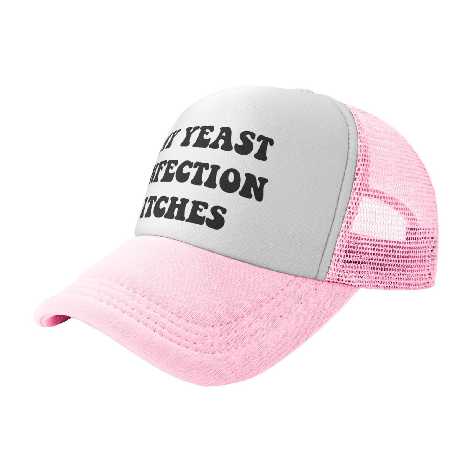 My Yeast Infection Itches Funny Gag Trucker Hat for Adult Humor Adjustable Mesh Sport Baseball Caps for Women Men Black