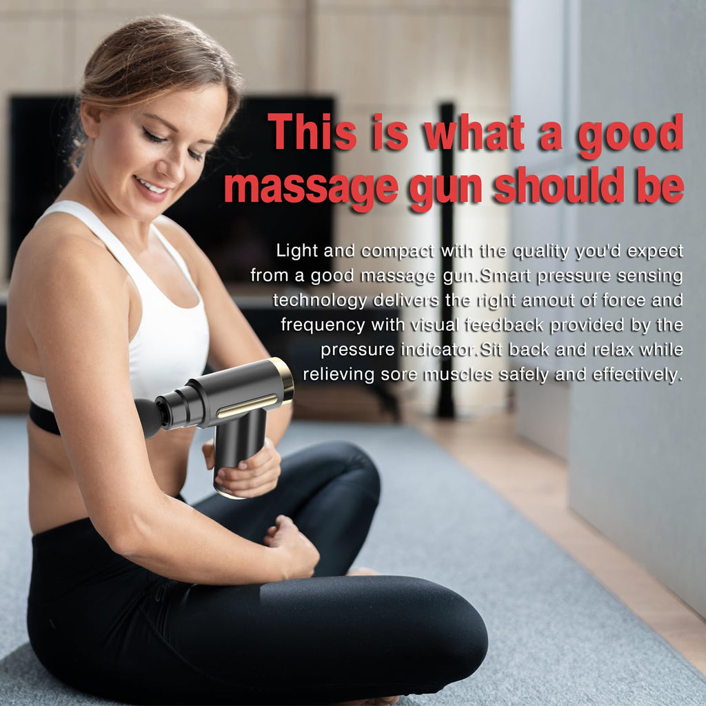 AS SEEN ON TIKTOK Massage Gun Deep Tissue for Pain Relief with 4 Massage Heads & 6 Speeds, Electric Mini Handheld Body Massager for Any Pain Relief, Best Gifts for Dad and Mom
