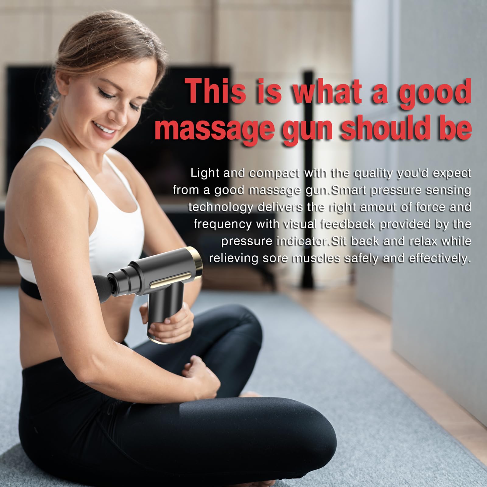 AS SEEN ON TIKTOK Massage Gun Deep Tissue for Pain Relief with 4 Massage Heads & 6 Speeds, Electric Mini Handheld Body Massager for Any Pain Relief, Best Gifts for Dad and Mom