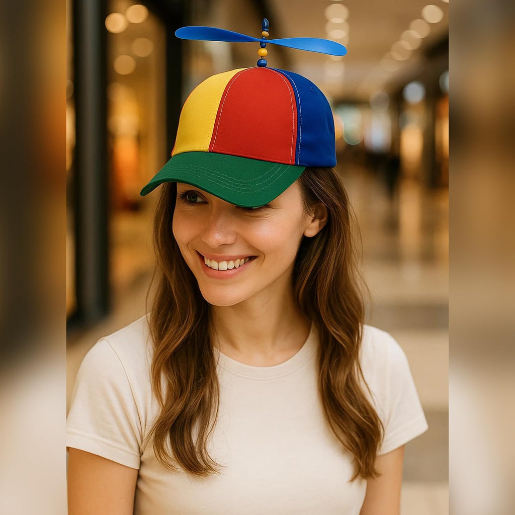 Colorful Helicopter Baseball Cap: Neutral Adjustable Cute Baseball Helicopter Propeller Cap Snapback Cap