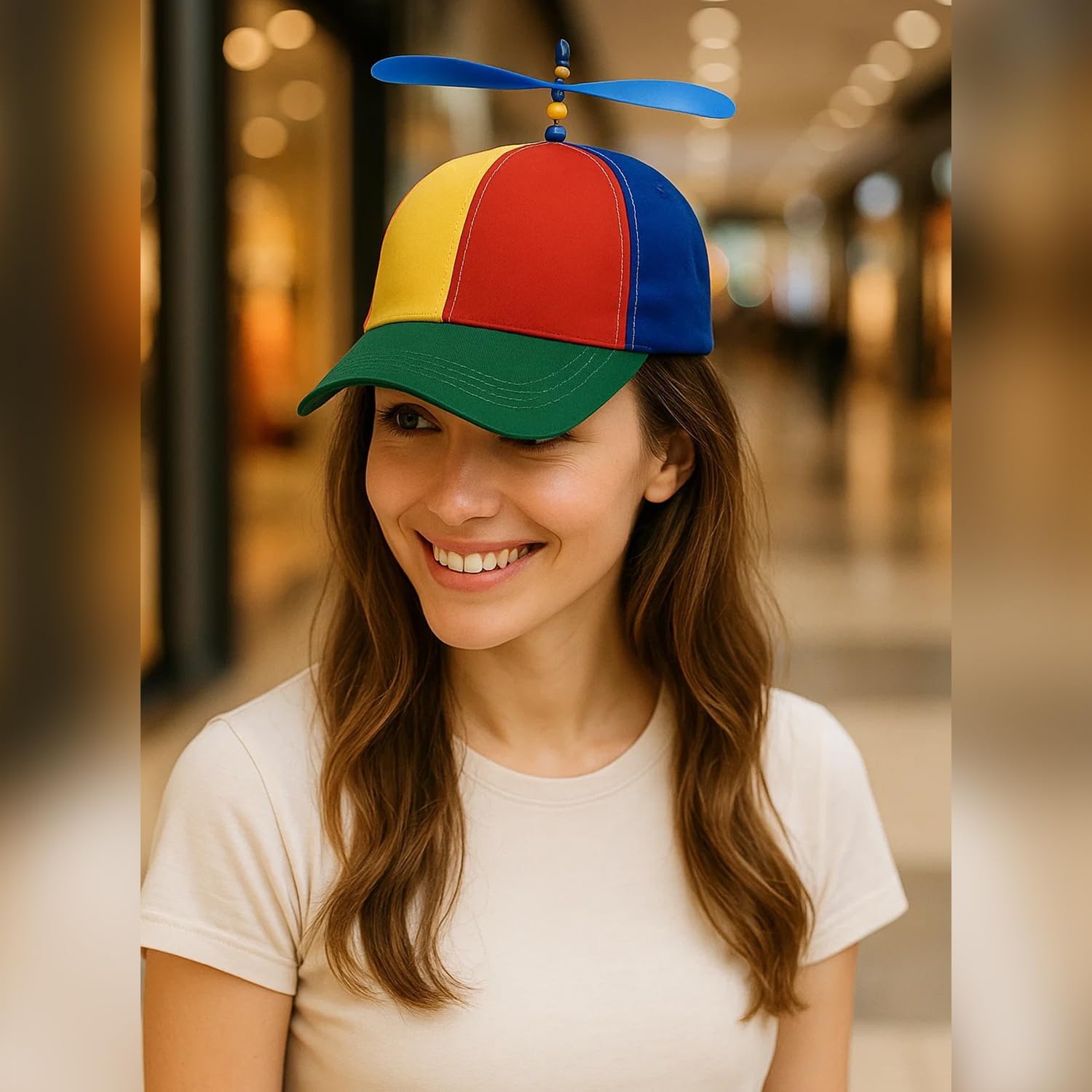 Colorful Helicopter Baseball Cap: Neutral Adjustable Cute Baseball Helicopter Propeller Cap Snapback Cap