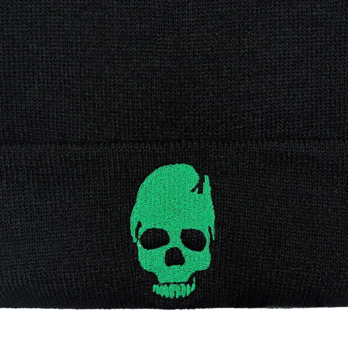 Embroidered Beanie for Men Women Stretch Knited Winter Hat Warm Cuffed Skeleton Hat Skull Cap