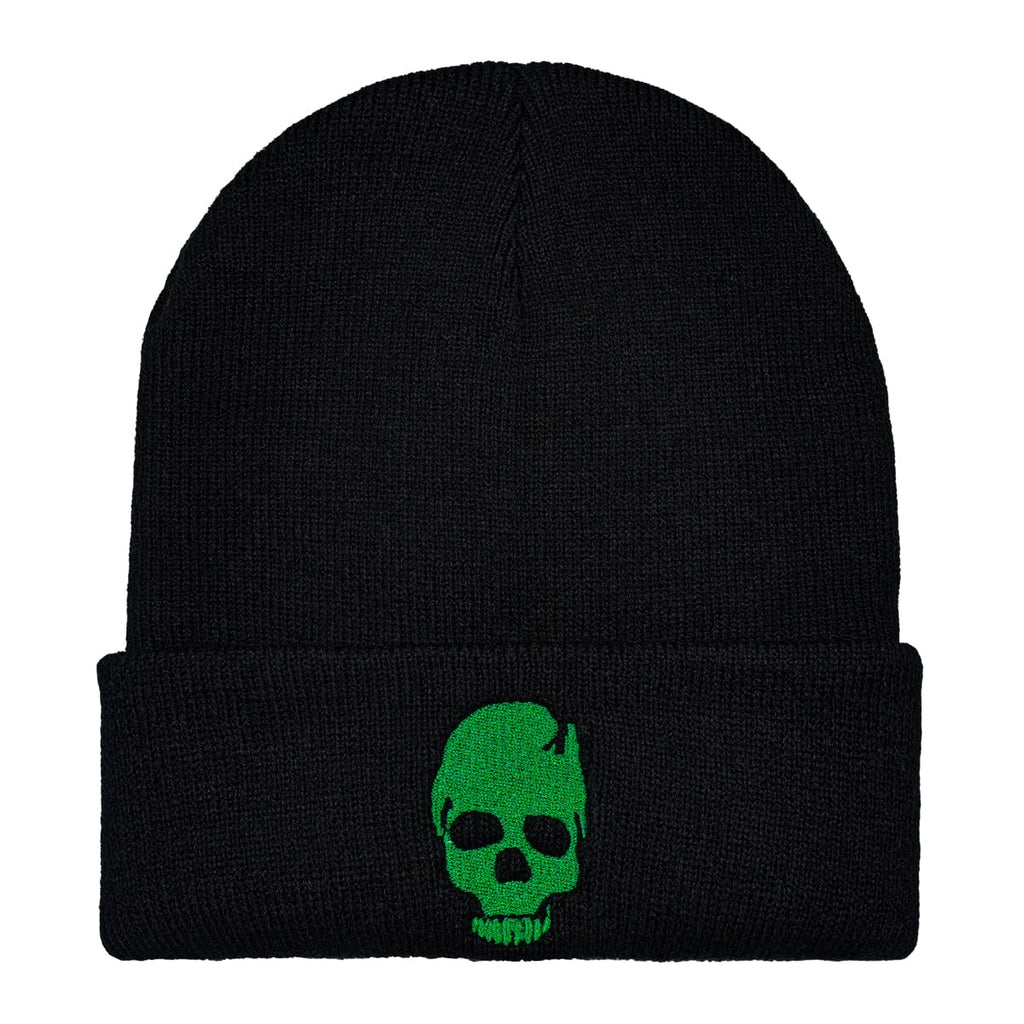 Embroidered Beanie for Men Women Stretch Knited Winter Hat Warm Cuffed Skeleton Hat Skull Cap