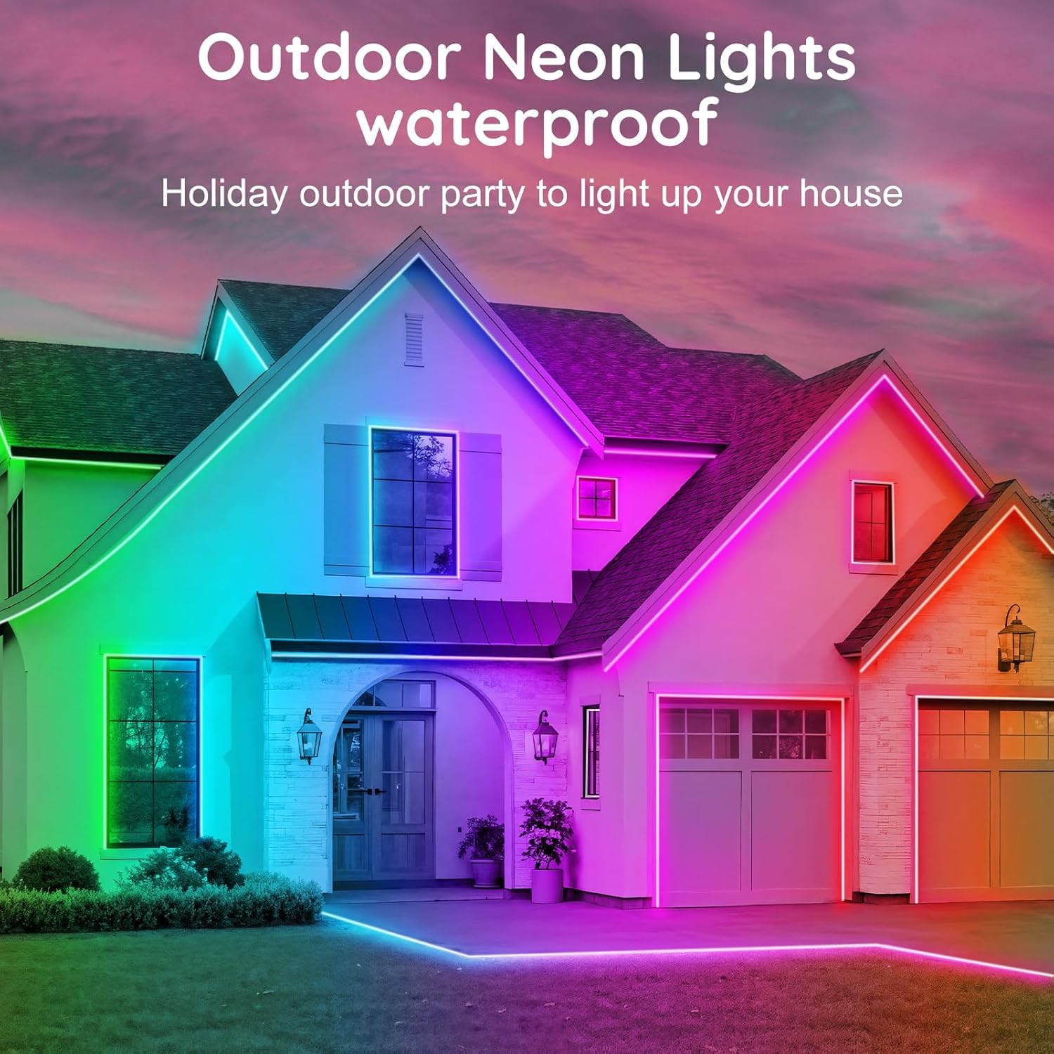 RCUICA 16.4FT LED Neon Rope Lights Waterproof with Smart App Control Remote