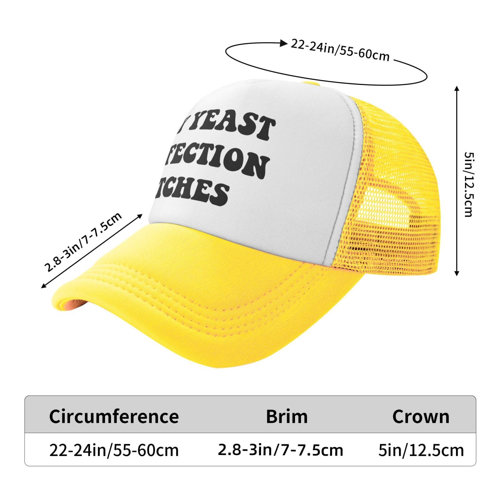 My Yeast Infection Itches Funny Gag Trucker Hat for Adult Humor Adjustable Mesh Sport Baseball Caps for Women Men Black