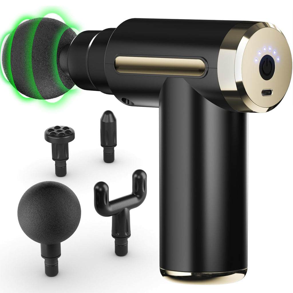 AS SEEN ON TIKTOK Massage Gun Deep Tissue for Pain Relief with 4 Massage Heads & 6 Speeds, Electric Mini Handheld Body Massager for Any Pain Relief, Best Gifts for Dad and Mom
