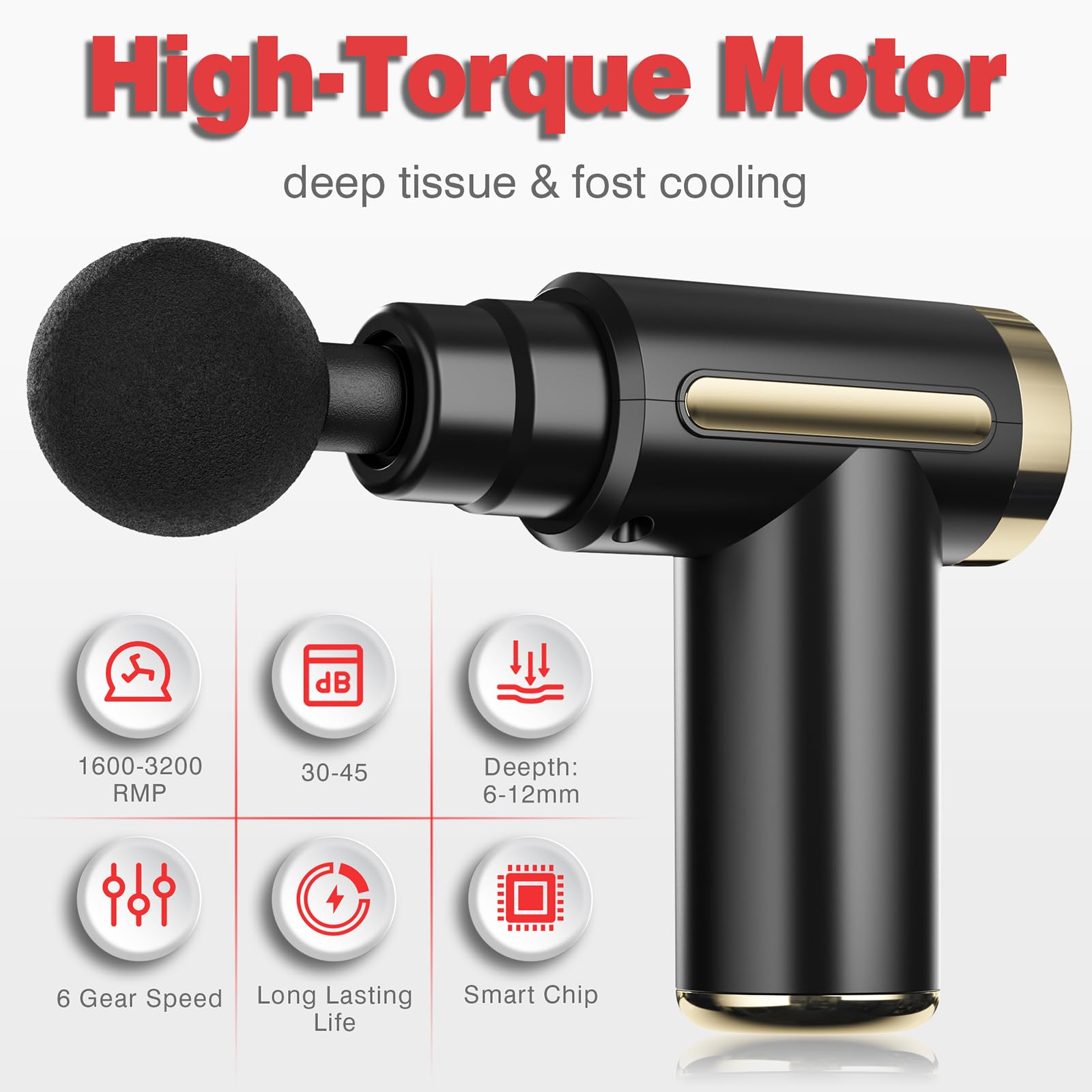AS SEEN ON TIKTOK Massage Gun Deep Tissue for Pain Relief with 4 Massage Heads & 6 Speeds, Electric Mini Handheld Body Massager for Any Pain Relief, Best Gifts for Dad and Mom