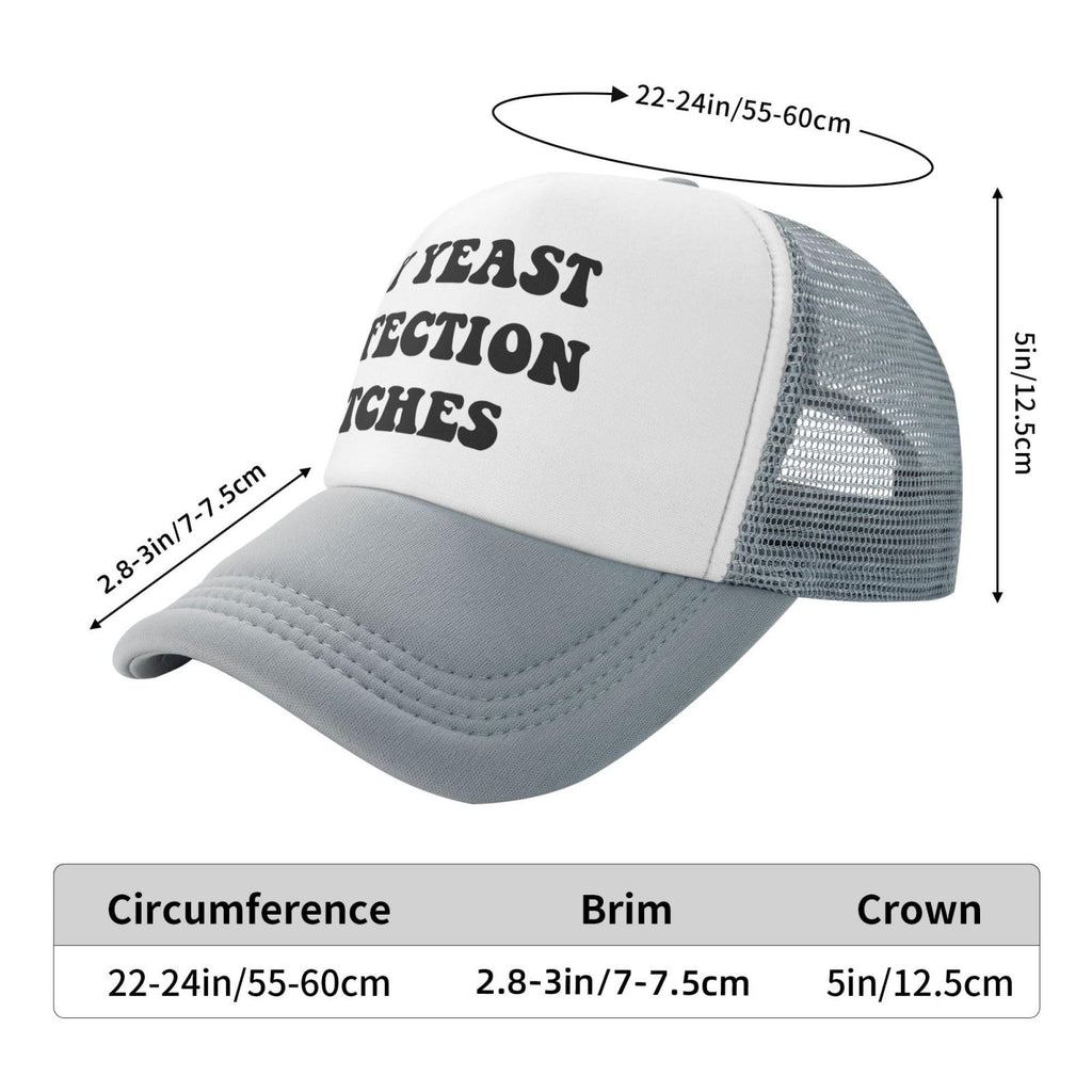 My Yeast Infection Itches Funny Gag Trucker Hat for Adult Humor Adjustable Mesh Sport Baseball Caps for Women Men Black