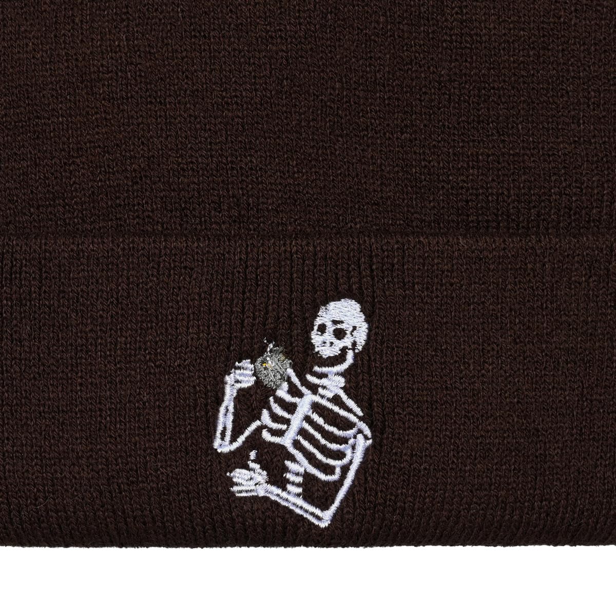 Embroidered Beanie for Men Women Stretch Knited Winter Hat Warm Cuffed Skeleton Hat Skull Cap