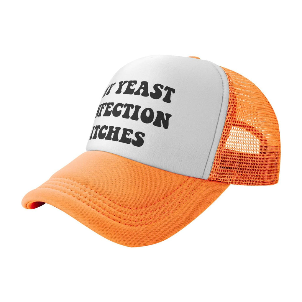 My Yeast Infection Itches Funny Gag Trucker Hat for Adult Humor Adjustable Mesh Sport Baseball Caps for Women Men Black