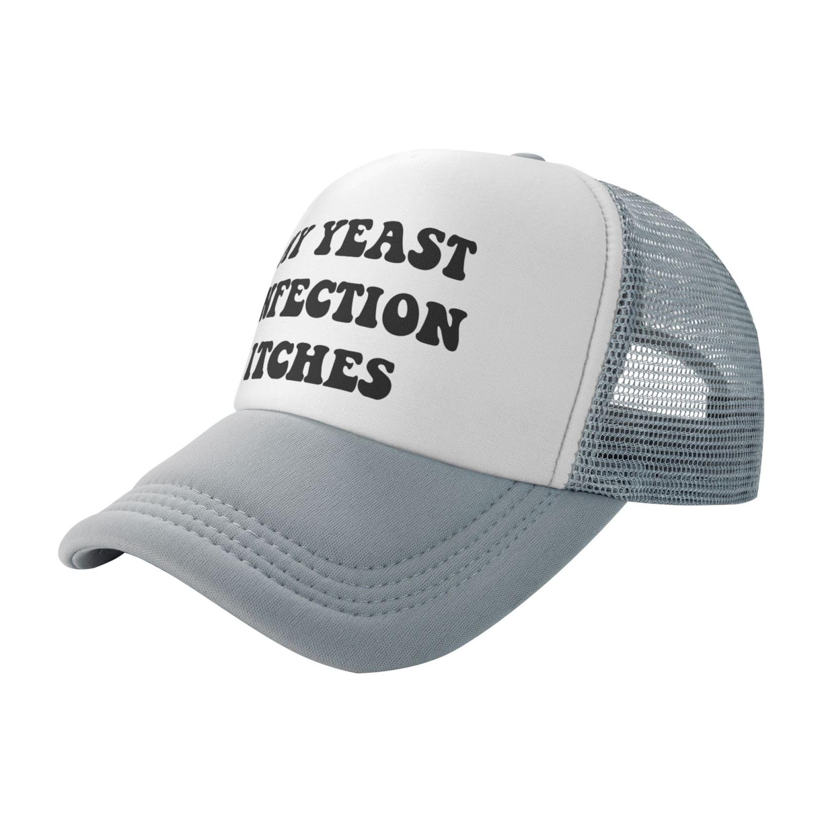 My Yeast Infection Itches Funny Gag Trucker Hat for Adult Humor Adjustable Mesh Sport Baseball Caps for Women Men Black
