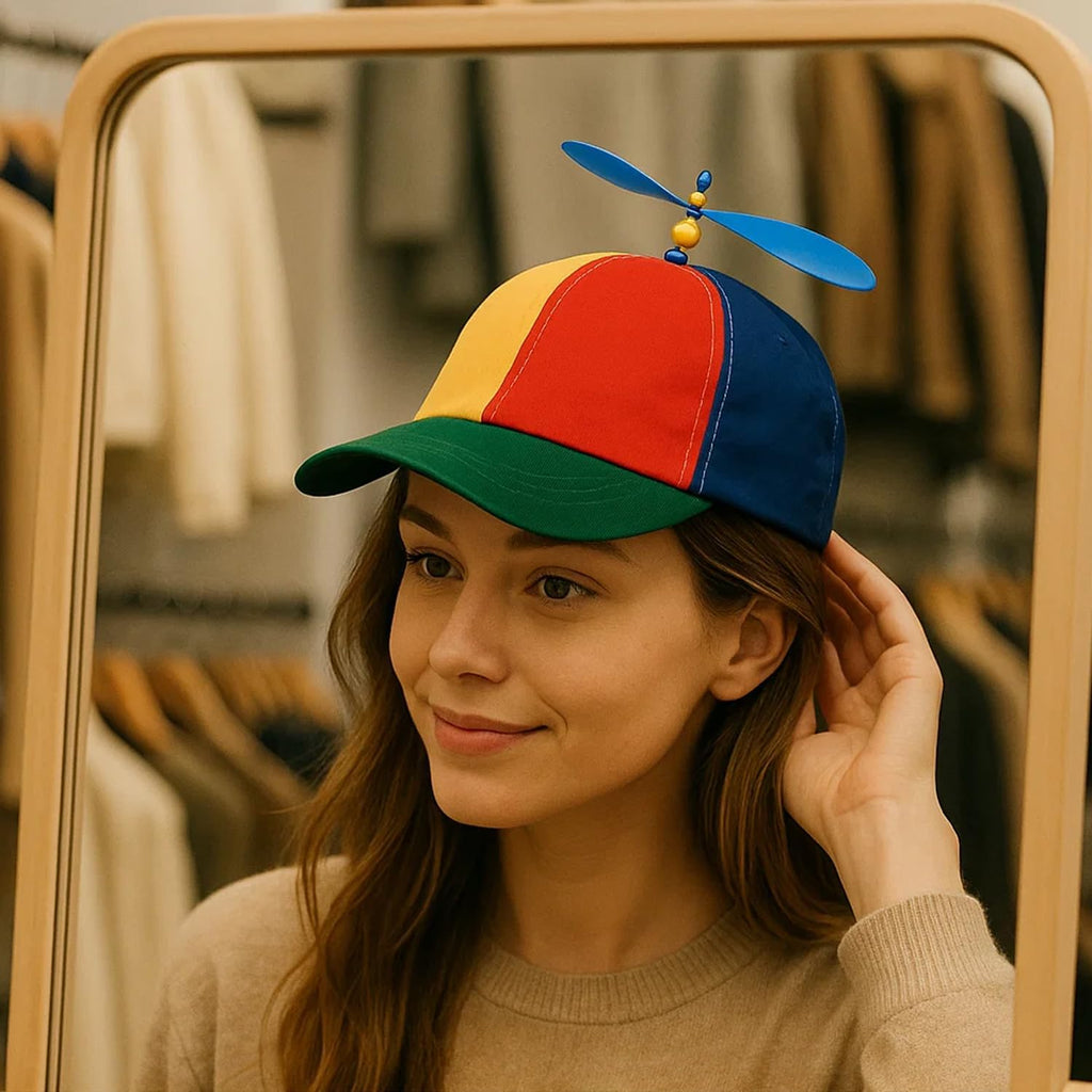 Colorful Helicopter Baseball Cap: Neutral Adjustable Cute Baseball Helicopter Propeller Cap Snapback Cap