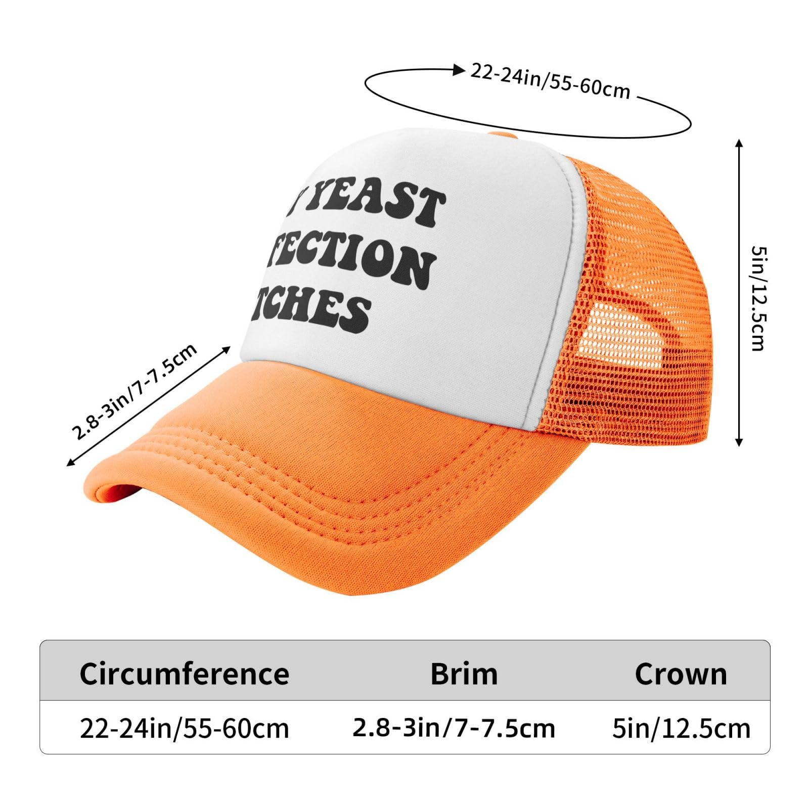 My Yeast Infection Itches Funny Gag Trucker Hat for Adult Humor Adjustable Mesh Sport Baseball Caps for Women Men Black