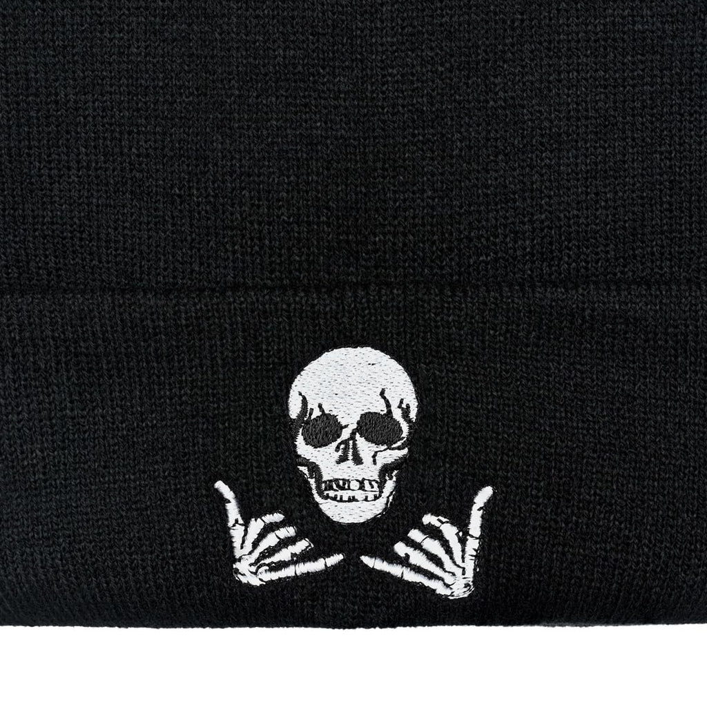 Embroidered Beanie for Men Women Stretch Knited Winter Hat Warm Cuffed Skeleton Hat Skull Cap