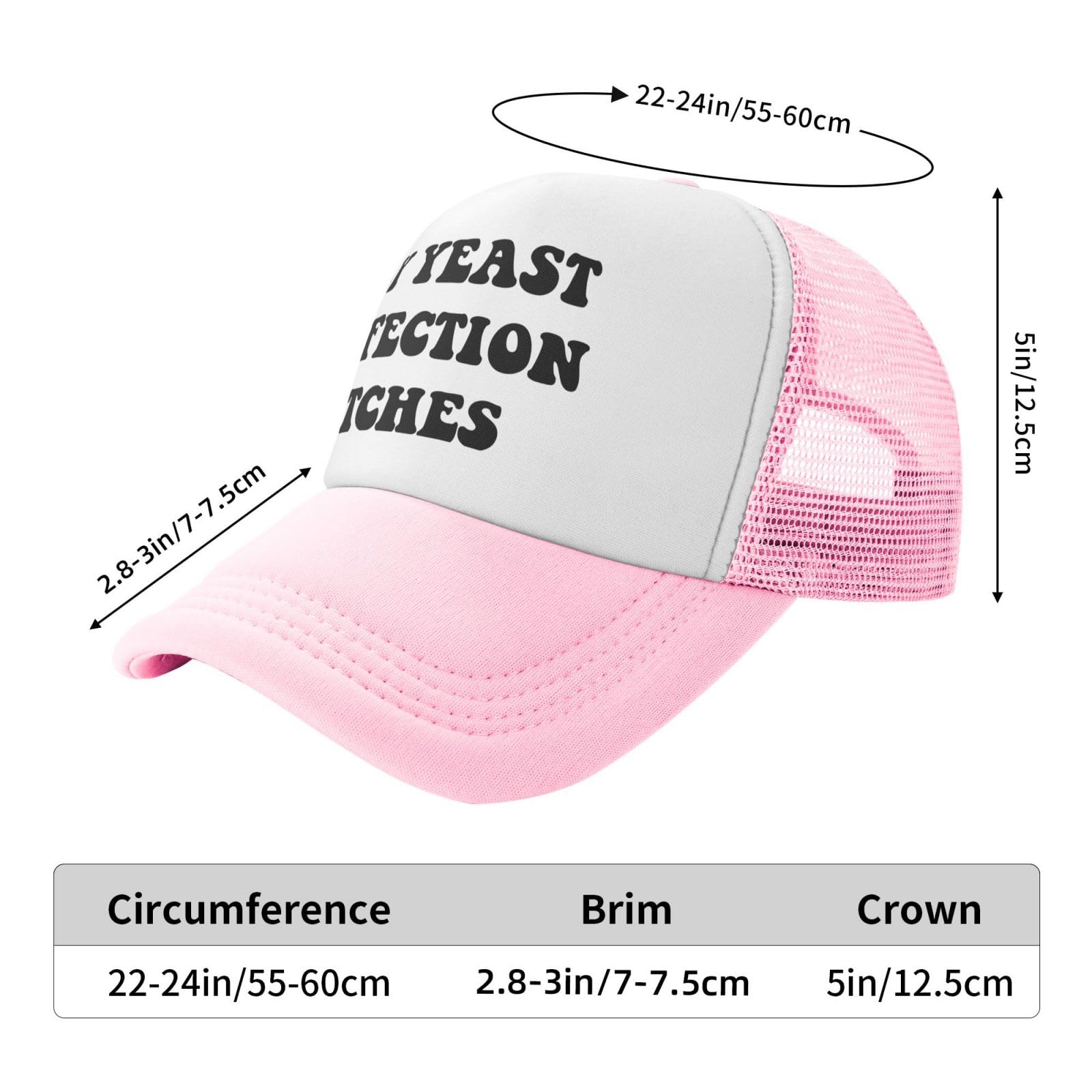 My Yeast Infection Itches Funny Gag Trucker Hat for Adult Humor Adjustable Mesh Sport Baseball Caps for Women Men Black