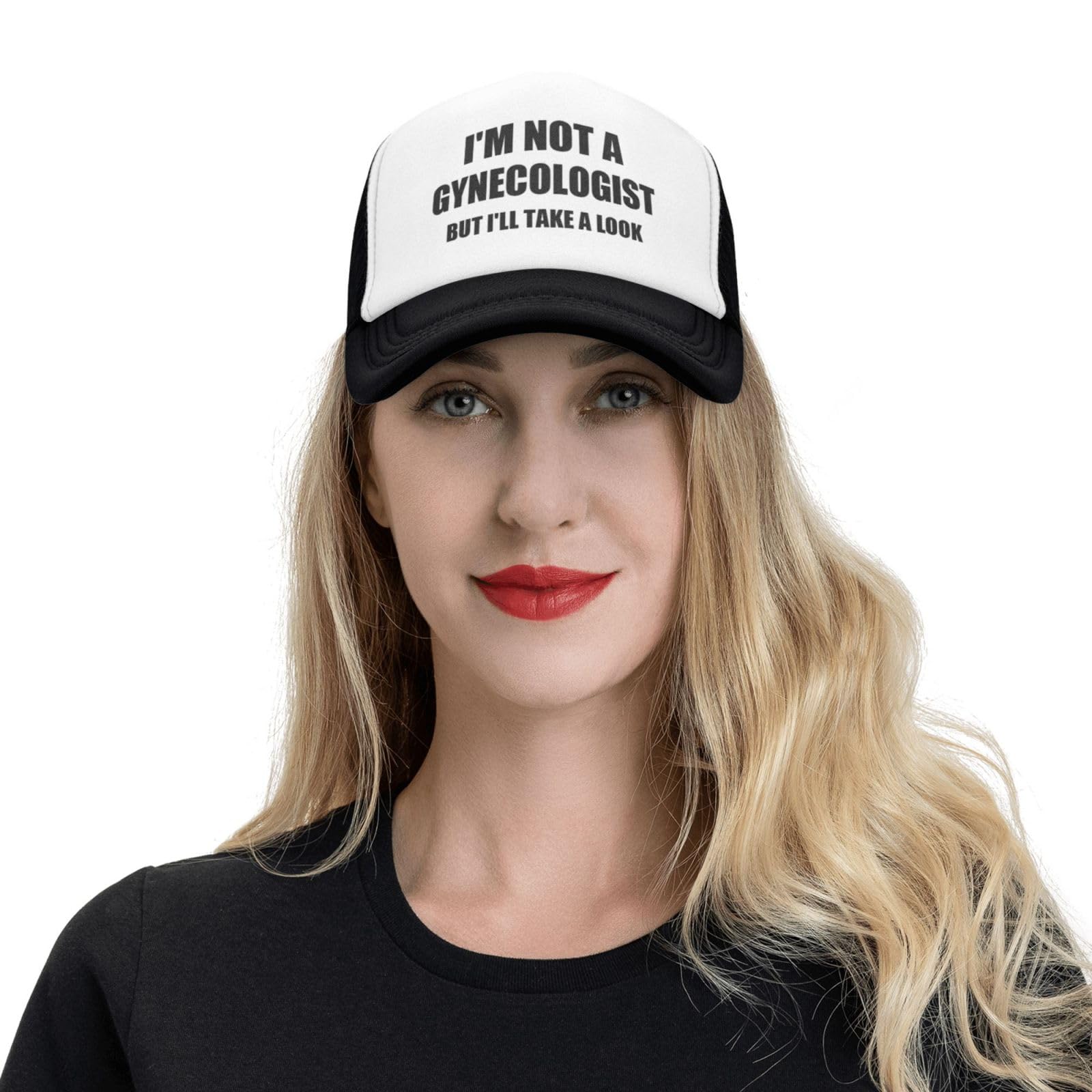 Funny Trucker Hats-Lightweight and Breathable Polyester Mesh Baseball Cap, Adjustable Fit Fishing Black Hat