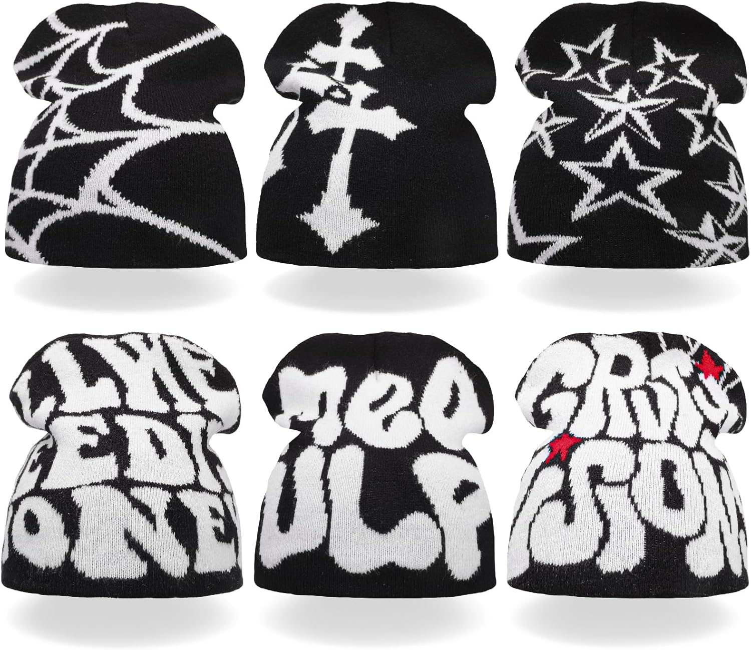 6 Pcs Beanies Spider Web