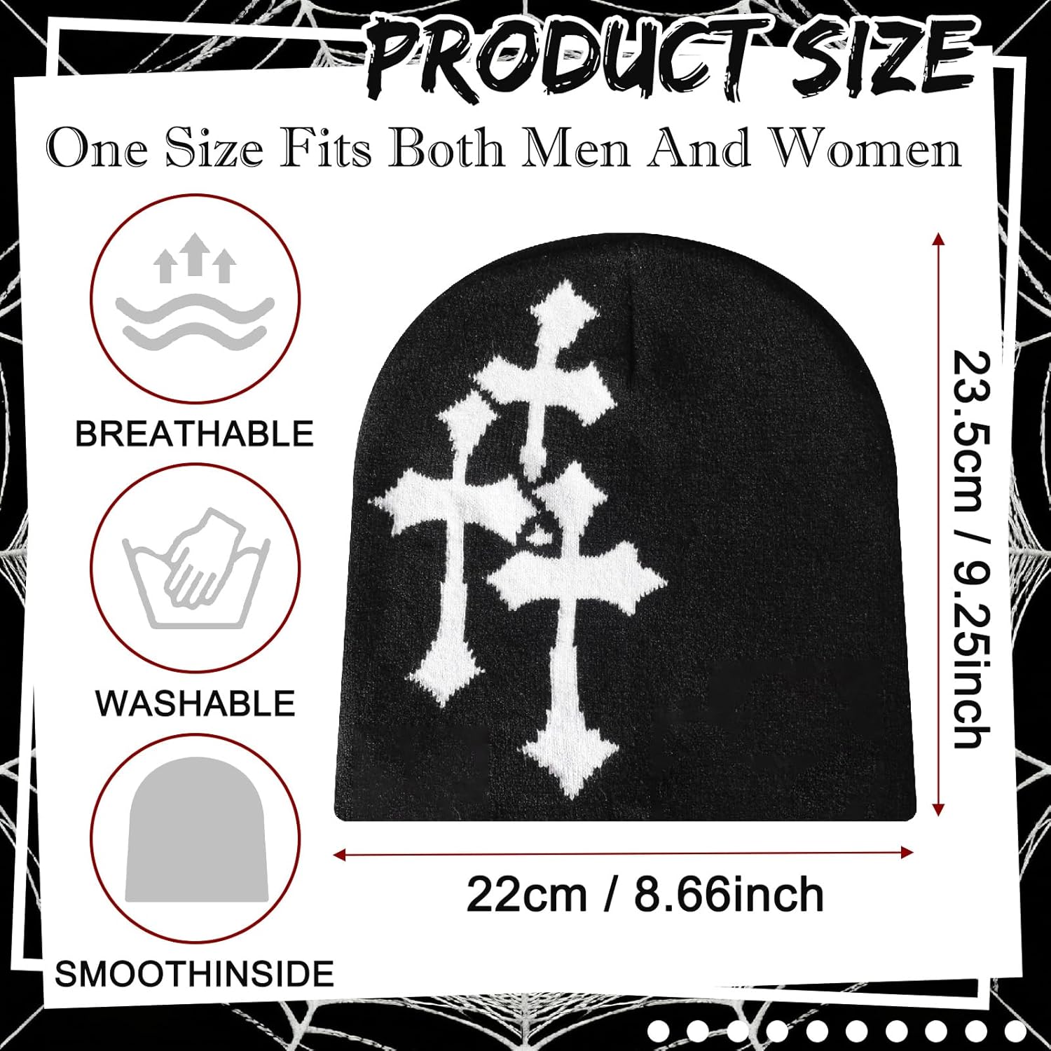 6 Pcs Beanies Spider Web