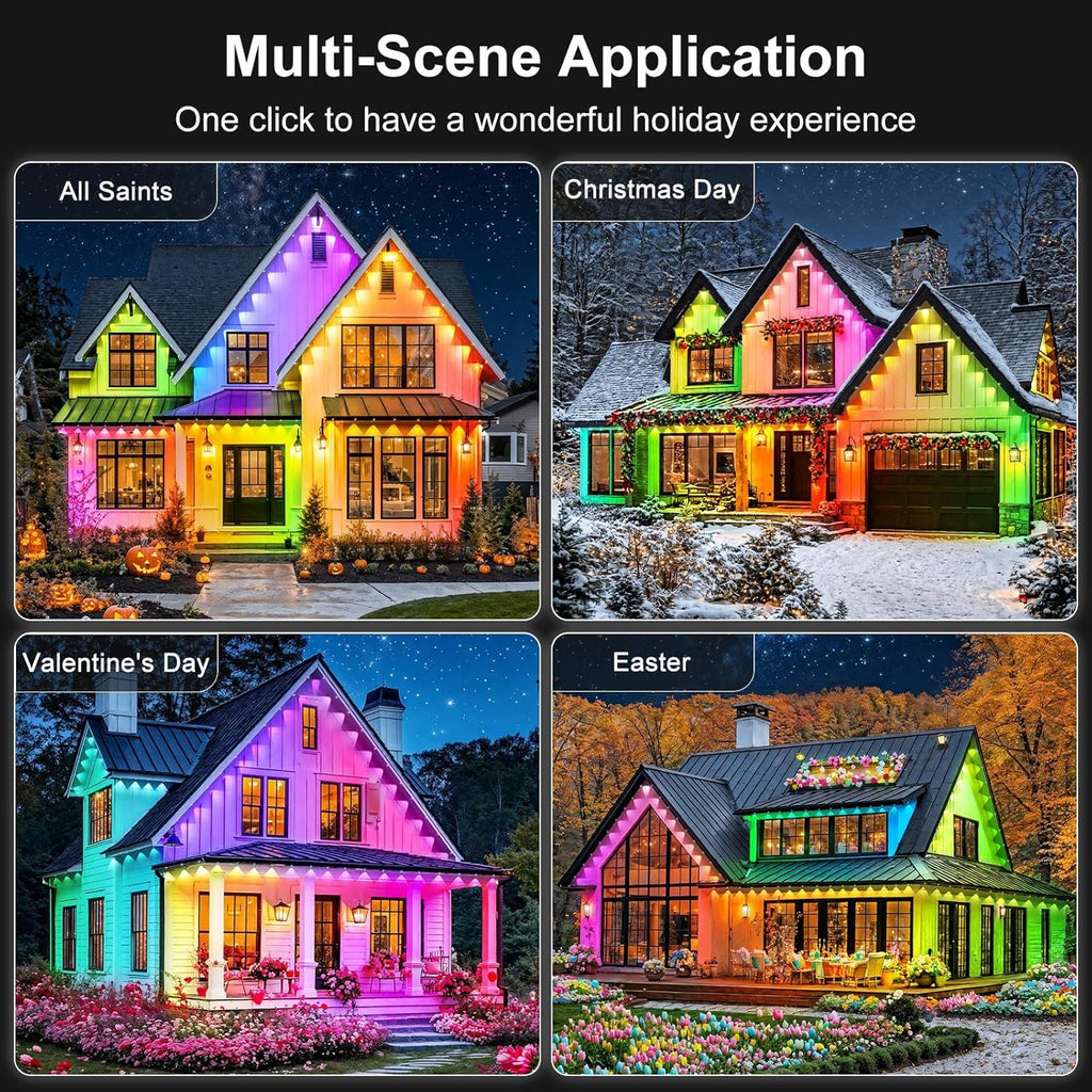 RCUICA 16.4FT LED Neon Rope Lights Waterproof with Smart App Control Remote