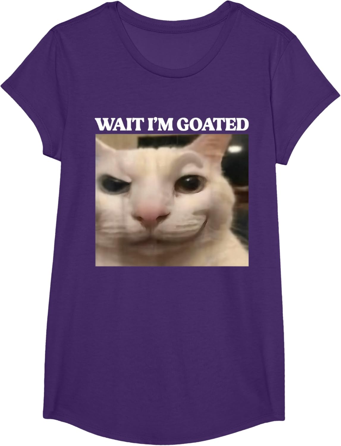 Wait I'm Goated Cat Silly Funny Cat Meme Men Women Graphic T-Shirt