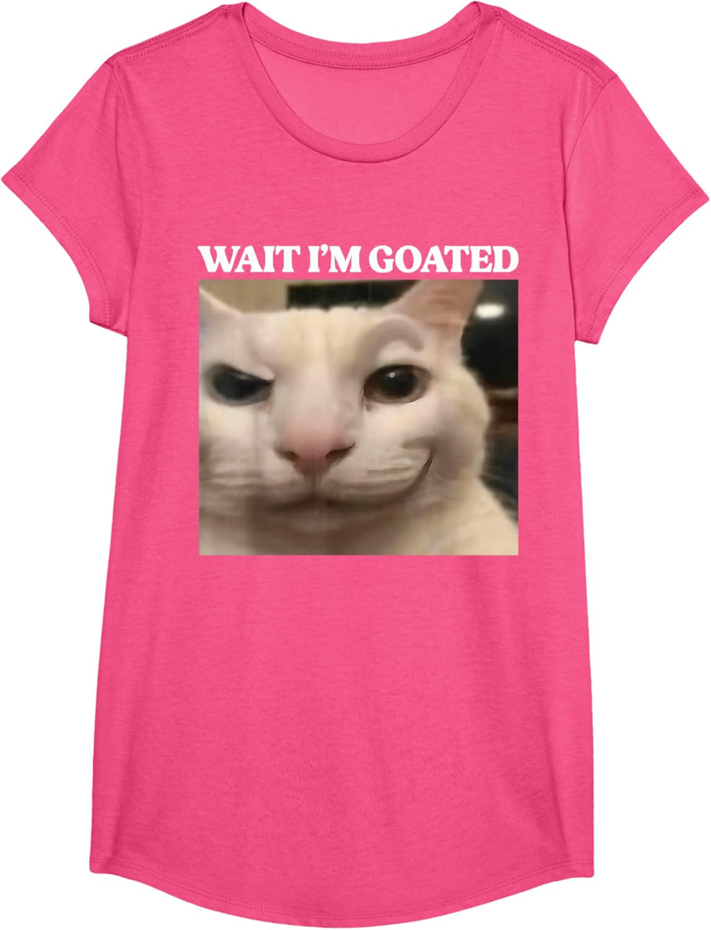 Wait I'm Goated Cat Silly Funny Cat Meme Men Women Graphic T-Shirt