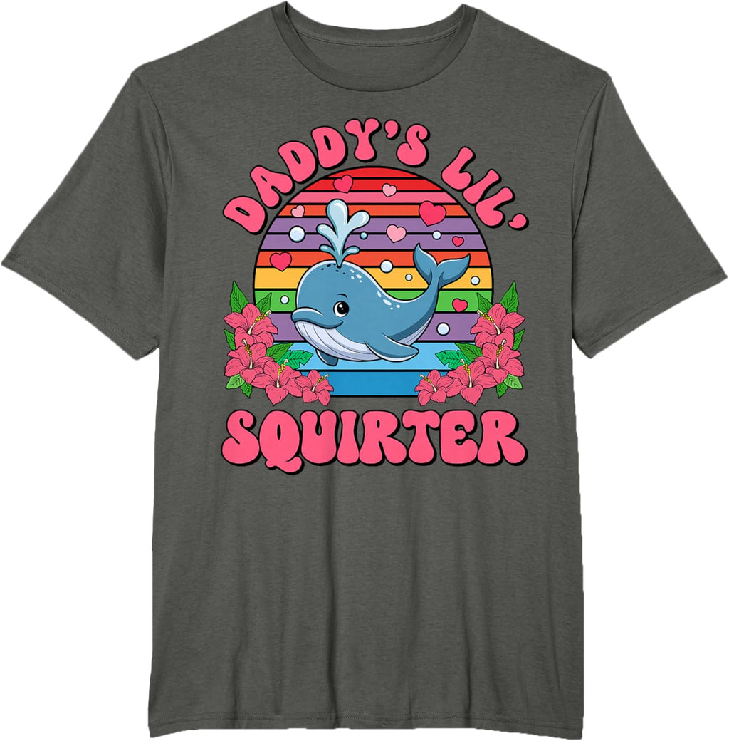 Inappropriate Funny Daddy's Lil Squirter Embarrassing Women T-Shirt