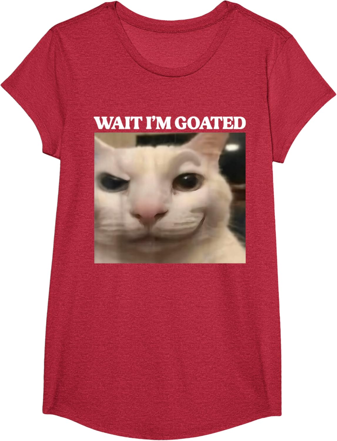 Wait I'm Goated Cat Silly Funny Cat Meme Men Women Graphic T-Shirt