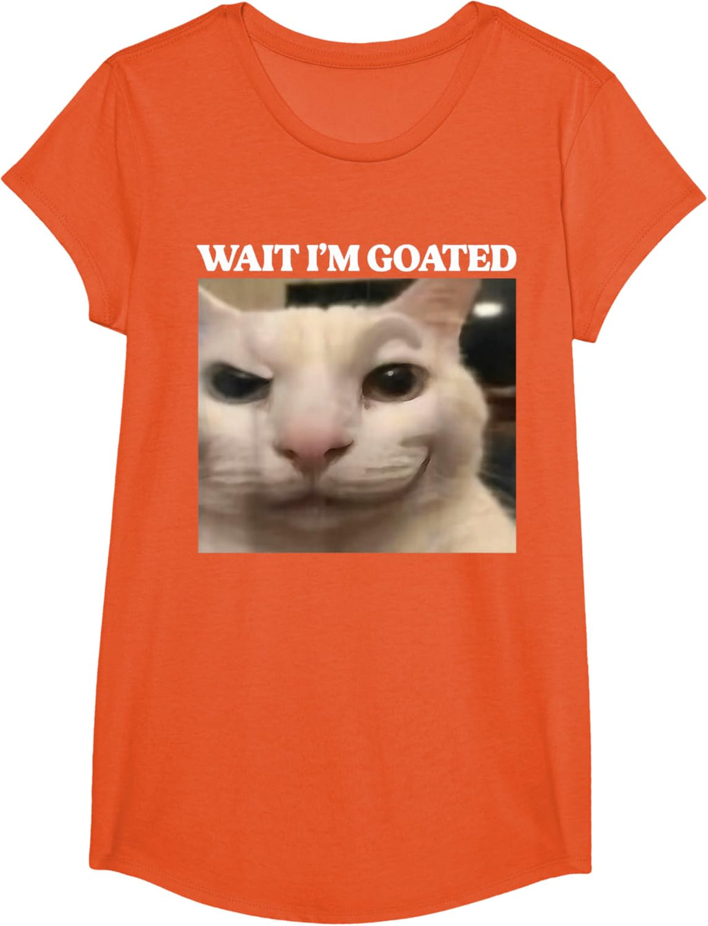 Wait I'm Goated Cat Silly Funny Cat Meme Men Women Graphic T-Shirt