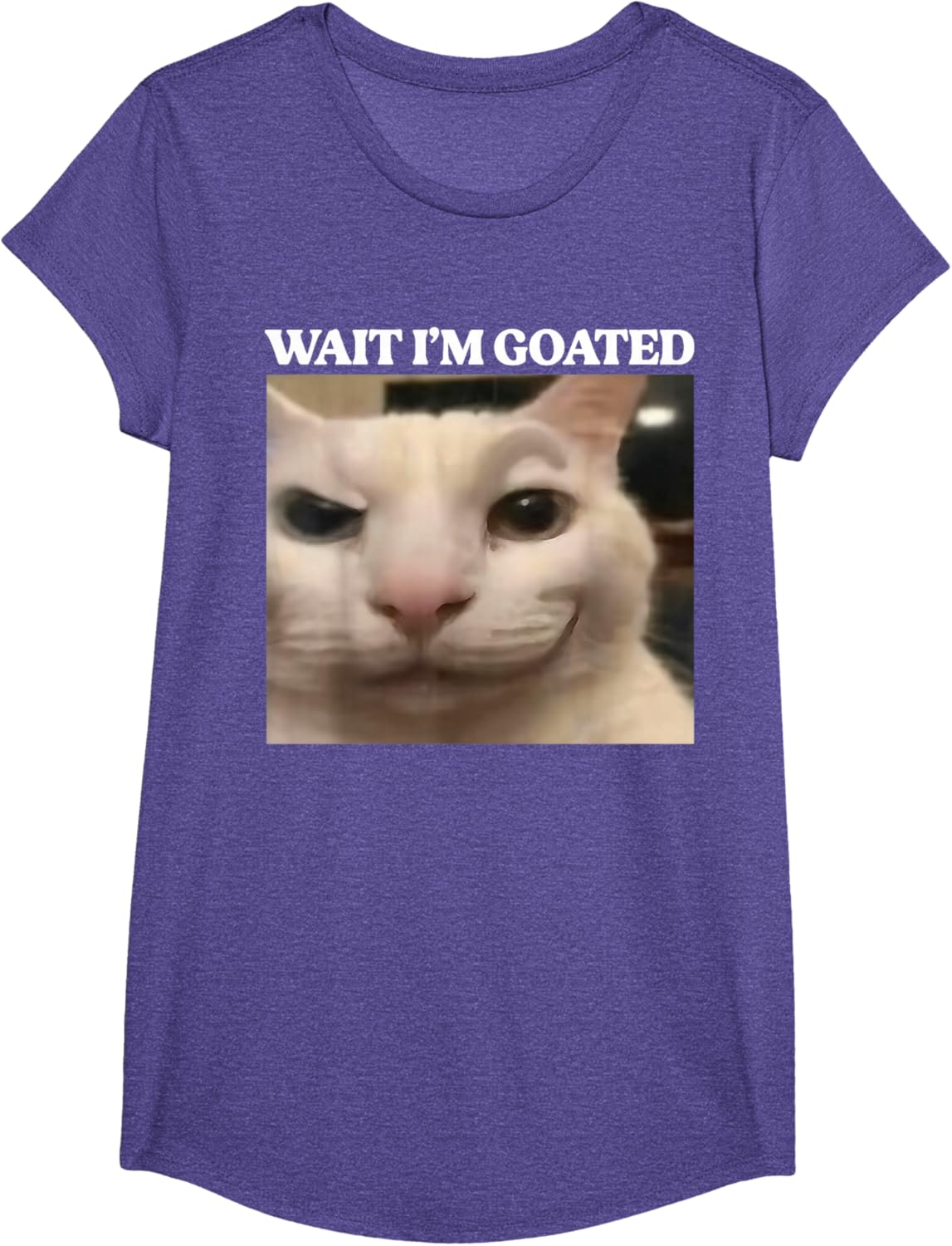 Wait I'm Goated Cat Silly Funny Cat Meme Men Women Graphic T-Shirt